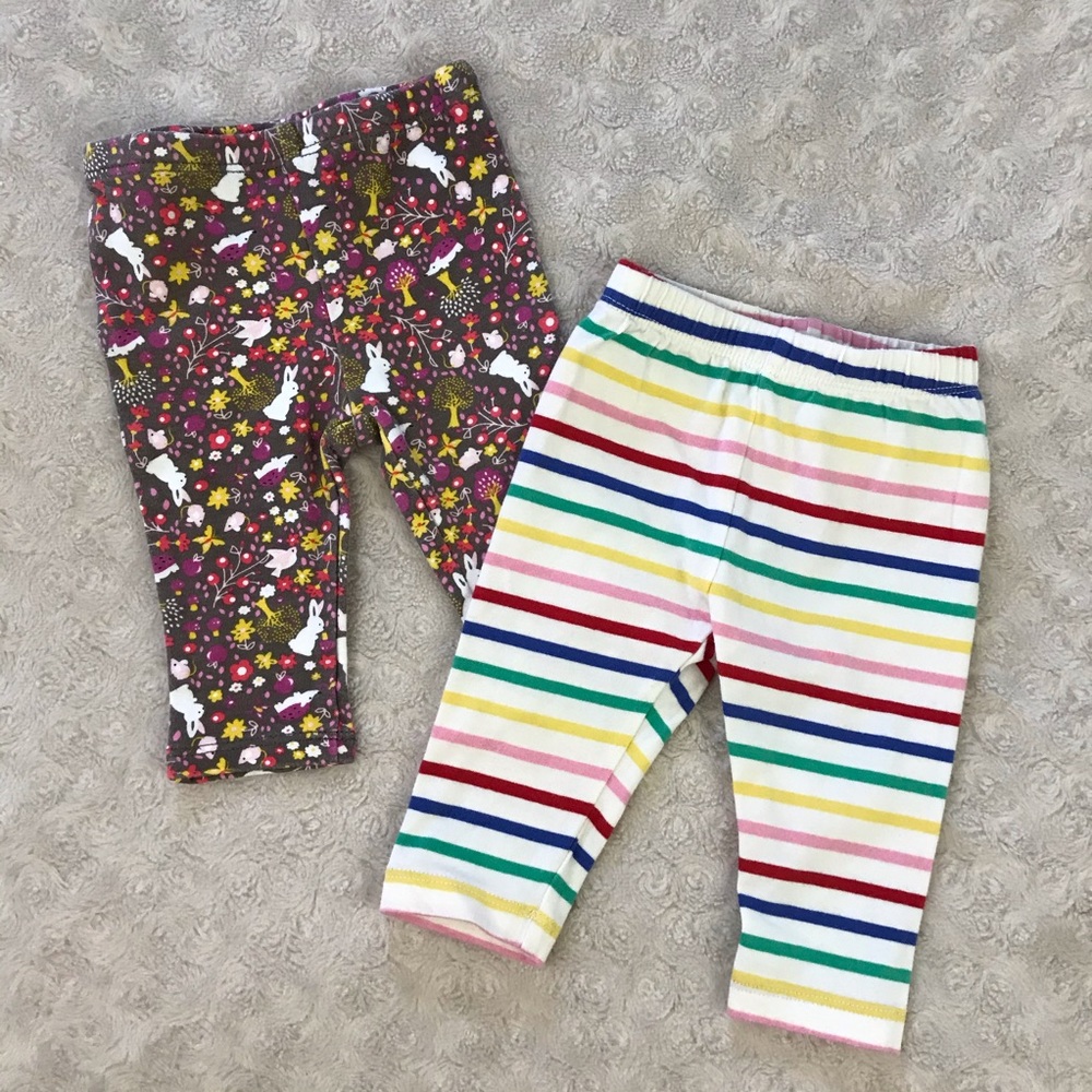 Baby Girl Pants Bundle Stripes Floral Hedgehog
